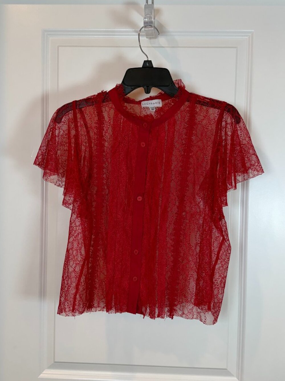 Lucy Paris Red Lace Blouse
